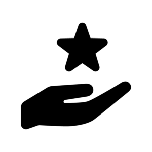 ユーザー評価の白黒シルエットイラスト