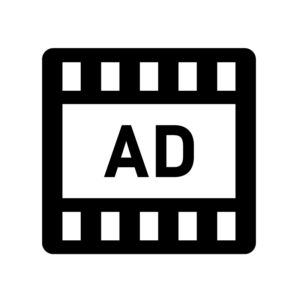 動画広告の白黒シルエットイラスト