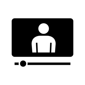 動画配信の白黒シルエットイラスト