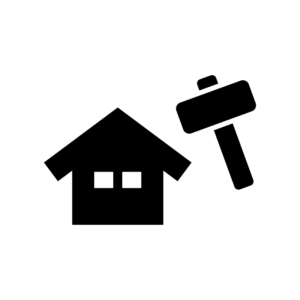 家の解体の白黒シルエットイラスト