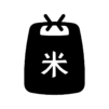 米袋の白黒シルエットイラスト