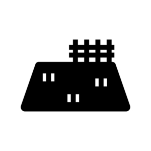 空地の白黒シルエットイラスト