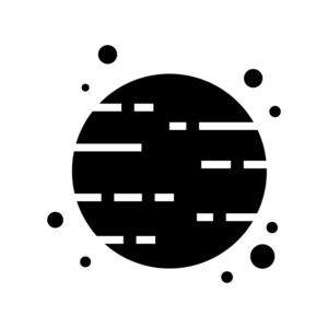 惑星の白黒シルエットイラスト