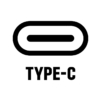 USB-TypeCの白黒シルエットイラスト